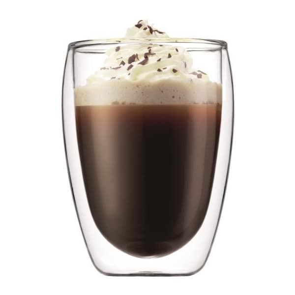 BODUM CHAMBORD Set tryckkokare - 8 koppar - 1L - Grå - Med 2 dubbelväggiga glas Pavina 0,35l