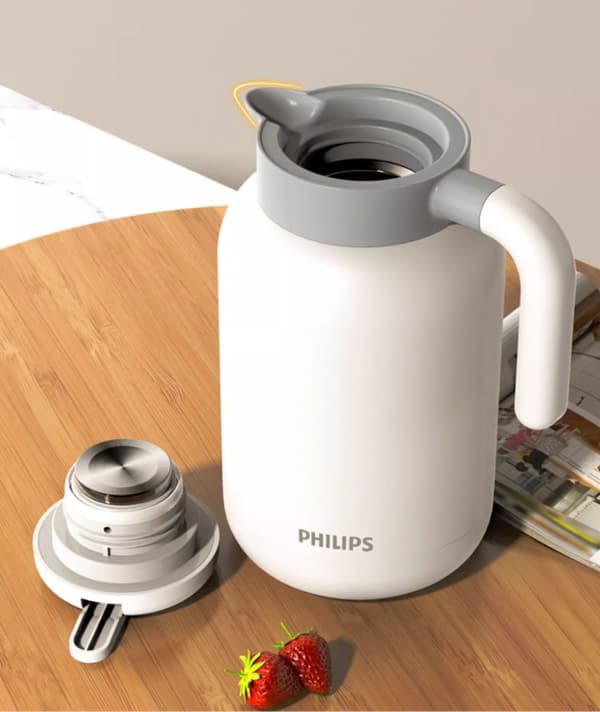 Philips kotitalouksien lämpökannu, suuri tilavuus, kuumavesikannu, 316 l, ruostumattomasta teräksestä vuorattu, termospullo, laadukas vedenkeitin
