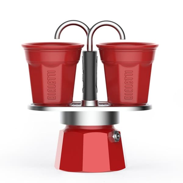 Espressokaffe - Bialetti - Röd - Rostfritt stål - 2 koppar - Diskmaskinsskompatibel