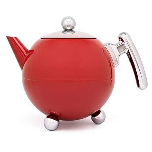 Enkel tekanna - BREDEMEIJER - Duet Bella Ronde - 1200 ml - Röd - Rostfritt stål