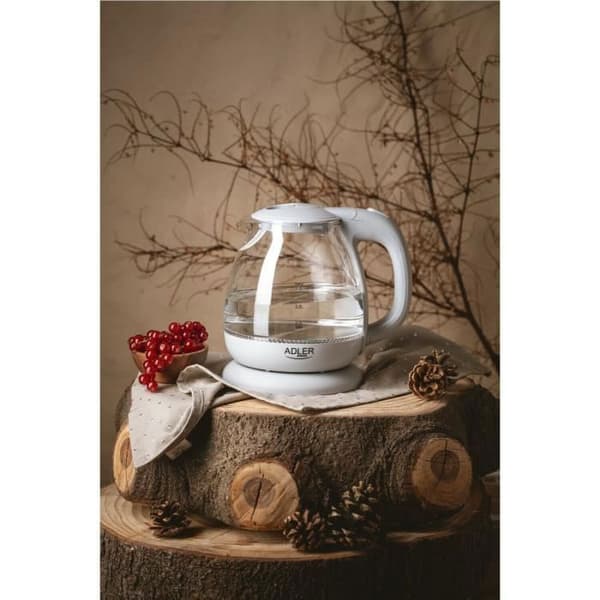 Adler AD 1283G LED vattenkokare i glas 1,0L Grå