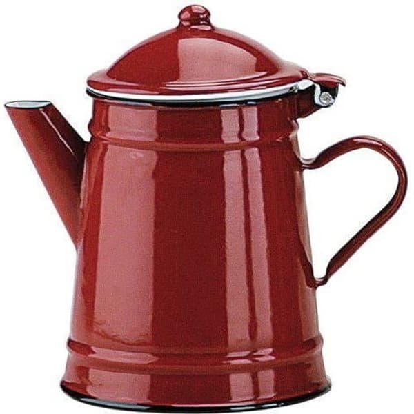 Ibili 910210 glasemaljerad stålkonisk kaffebryggare, 1L, röd