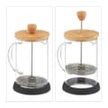 Miniatyrbild 6 av 6: Relaxdays Kaffekanna, manuell kaffemaskin, sil, 800 ml, glassteekanna med bambulock, transparent / natur