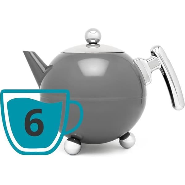 Théière Bredemeijer Duet Bella Ronde 1,2L Gris Froid Chrome
