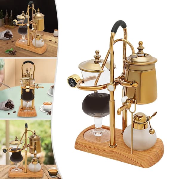 Guld Belgisk Kongefamilie Siphon Kaffe Kande, Integreret Klædetrøje Filter, Multifunktionel Bryg, Høj Borosilikatglas