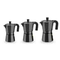 Miniatyrbild 2 av 2: Italiensk kaffebryggare - Monix - Vitro svart - 3 koppar - Aluminium - Ergonomisk design