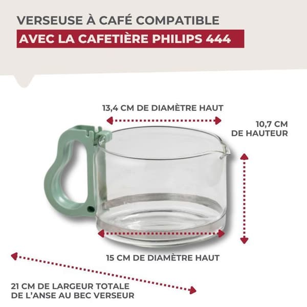 Kaffekanna för Philips 444 Fackelmann kaffebryggare