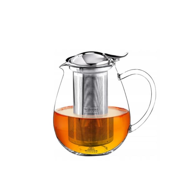 Wilmax | tekande i glas med si i rustfrit stål | 600 ml |