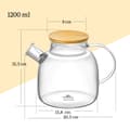 Miniatyrbillede 2 af 3: Tekande til te og urter lavet af varmebestandigt glas Wilmax 1200 ml