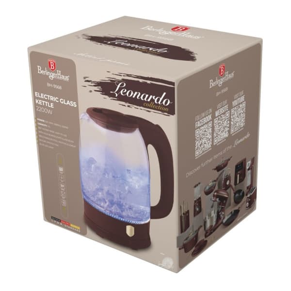 Vattenkokare Glas 1,7l Berlinger Haus Bh-9568 Leonardo Lumarko!
