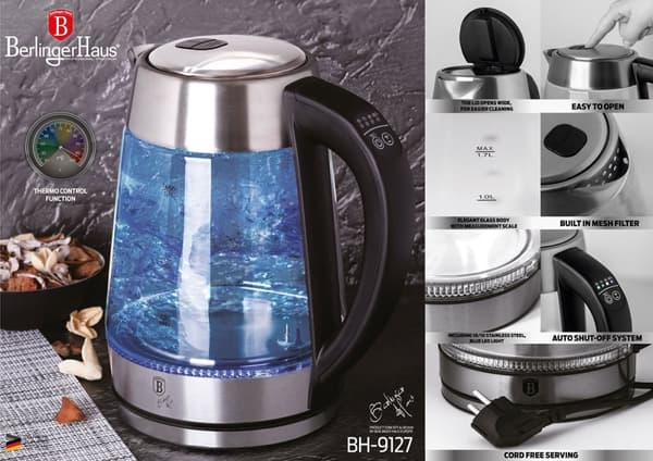 Vattenkokare 1,7 l Berlinger Haus Bh-9127 Temperaturkontroll Lumarko!