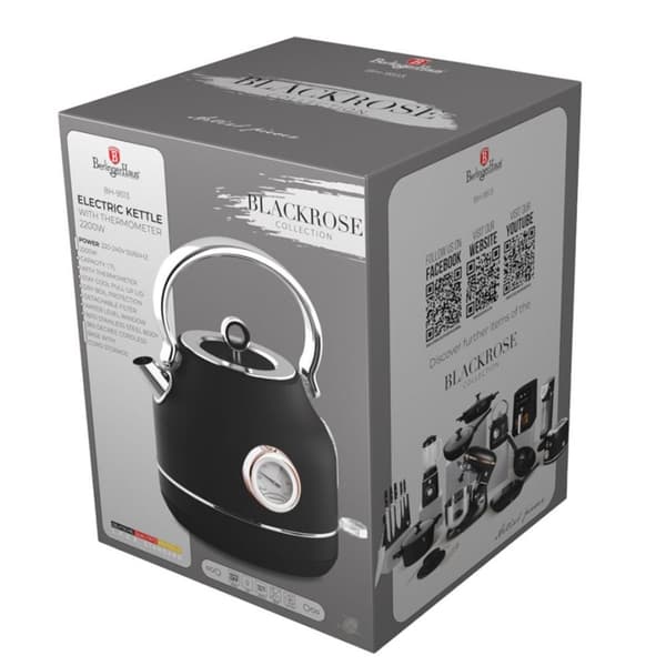Vattenkokare 1,7 l med termometer Berlinger Haus BH-9513 Black Rose Lumarko!