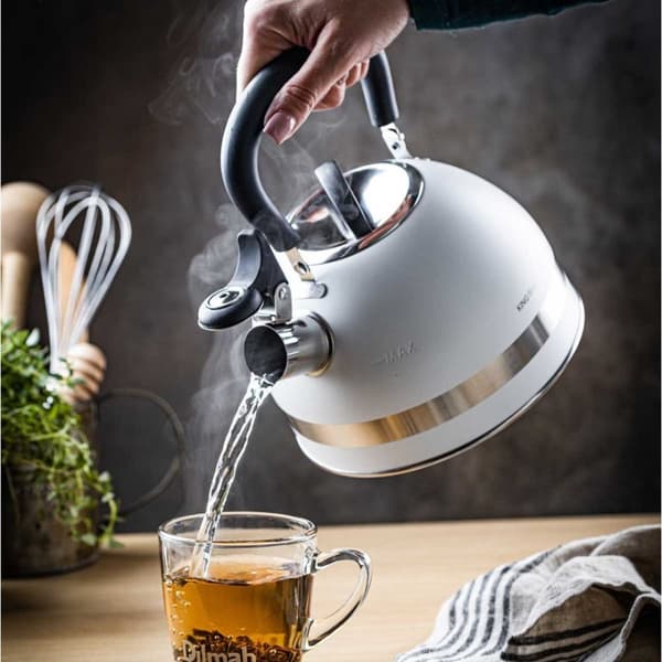 Elkedel 1,8l med fløjtende Kinghoff Kh-1852 Hvid Lumarko!