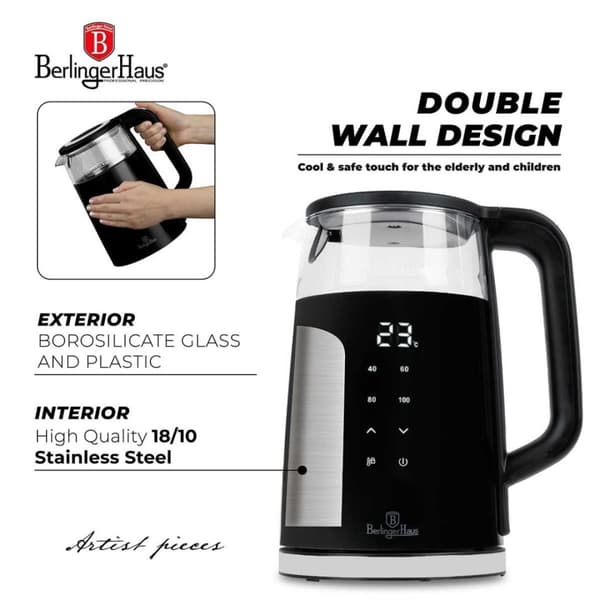 Vattenkokare 1,7l Berlinger Haus Bh-9476 Mattsvart Lumarko!