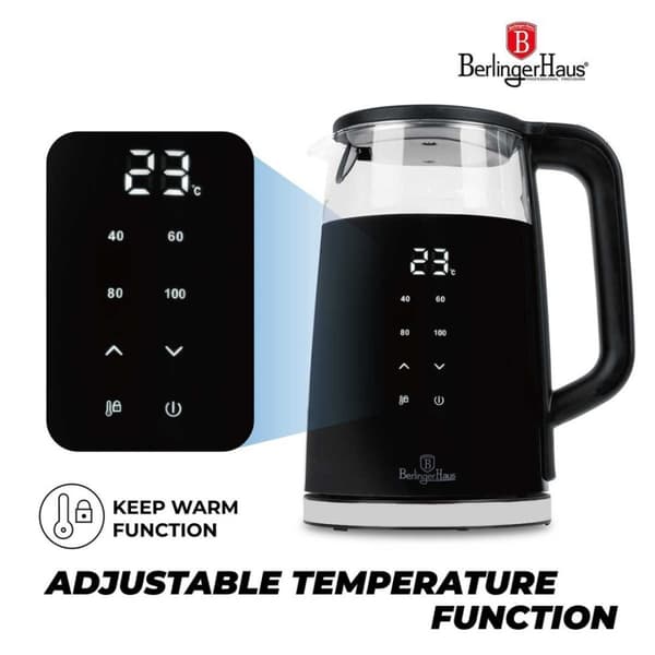 Vattenkokare 1,7l Berlinger Haus Bh-9476 Mattsvart Lumarko!