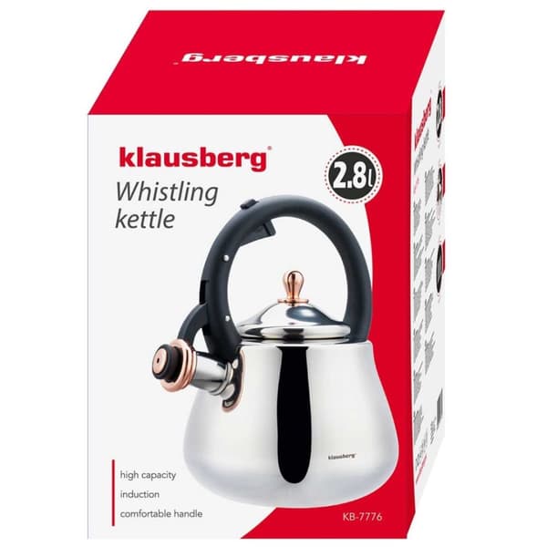 Stålkedel med fløjtefunktion 2,8l Klausberg Kb-7776 Lumarko!