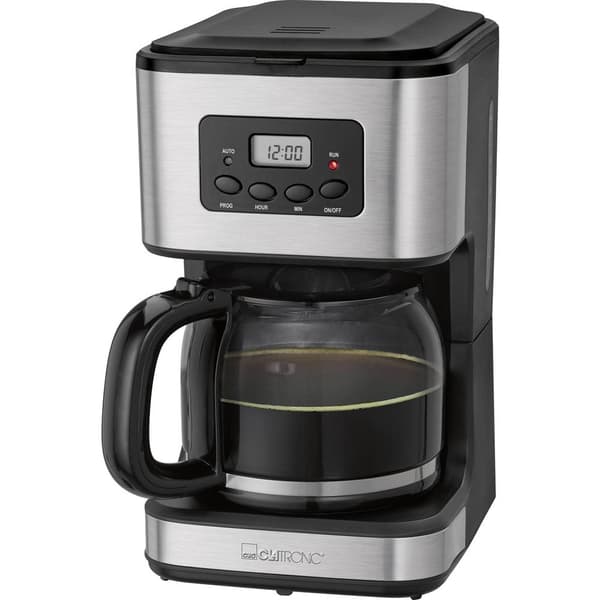 Clatronic KA 3642 Kaffebryggare Svart, Rostfritt stål Kapacitet Koppar=14 Timerfunktion, Display