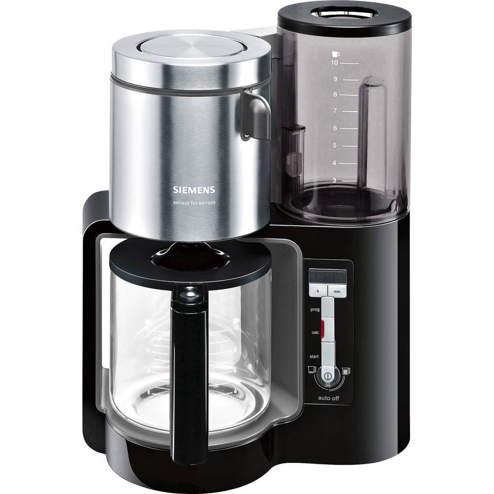 Siemens TC86303 Kaffebryggare Svart, Antracit Kapacitet Koppar=15 Glaskanna, Varmhållningsfunktion