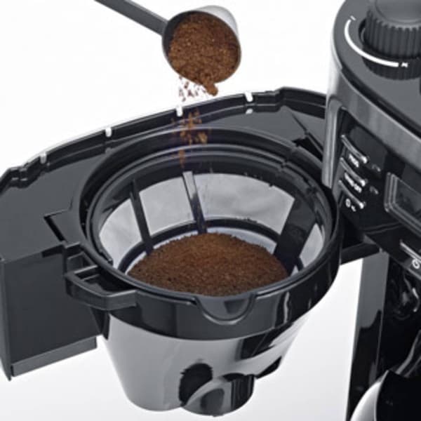 Severin KA 4810 Kaffebryggare Rostfritt stål (borstat), Svart Kapacitet Koppar=10 med kvarn, Timerfunktion