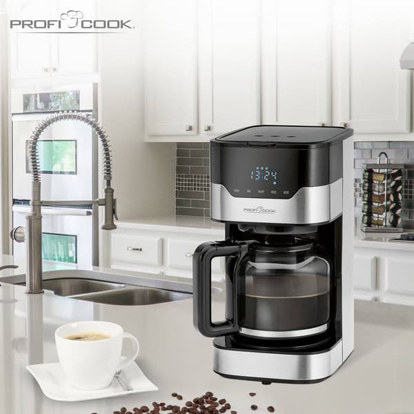 Profi Cook PC-KA 1169 Kaffebryggare Rostfritt stål, Svart Kapacitet Koppar=14 Glaskanna
