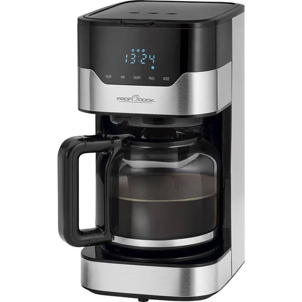 Profi Cook PC-KA 1169 Kaffebryggare Rostfritt stål, Svart Kapacitet Koppar=14 Glaskanna