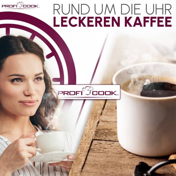 Profi Cook PC-KA 1191 Kaffebryggare Svart, Rostfritt stål Kapacitet Koppar=10 Isolerad kanna