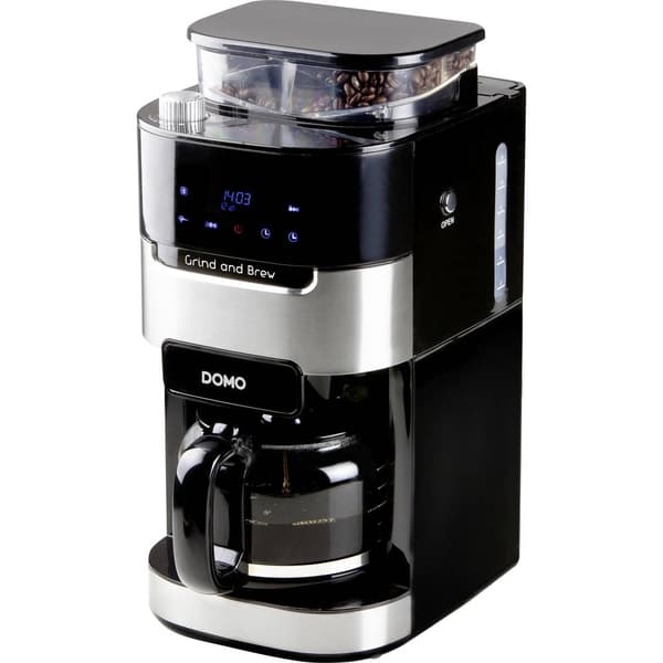 DOMO Grind & Brew DO721K Kaffebryggare Automatisk Svart, Rostfritt stål