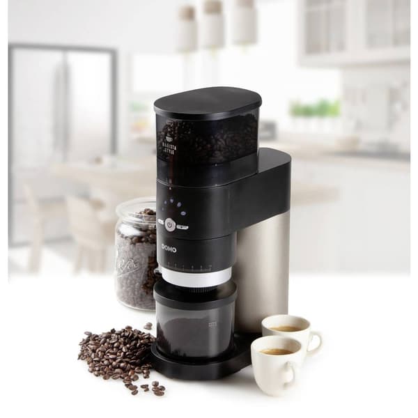 DOMO DO715K DO715K Kaffekvarn Svart, Silver Konisk kvarn stål