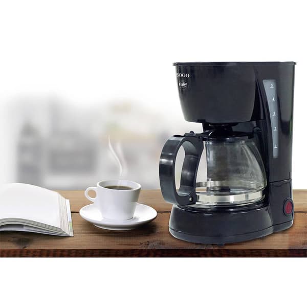 SOGO Human Technology CAF-SS-5655 Kaffebryggare Svart Kapacitet Koppar=4 Glaskanna, Varmhållningsfunktion