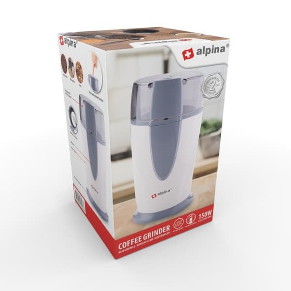 Alpina Elektrisk Kaffekværn 150W Hvid/Grå