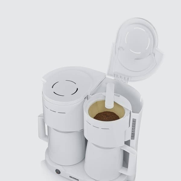 Severin KA 9314 Kaffebryggare Vit Kapacitet Koppar=16 Isolerad kanna