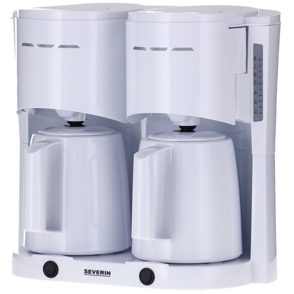 Severin Dobbelt kaffemaskine termokande 1000Watt - Hvid