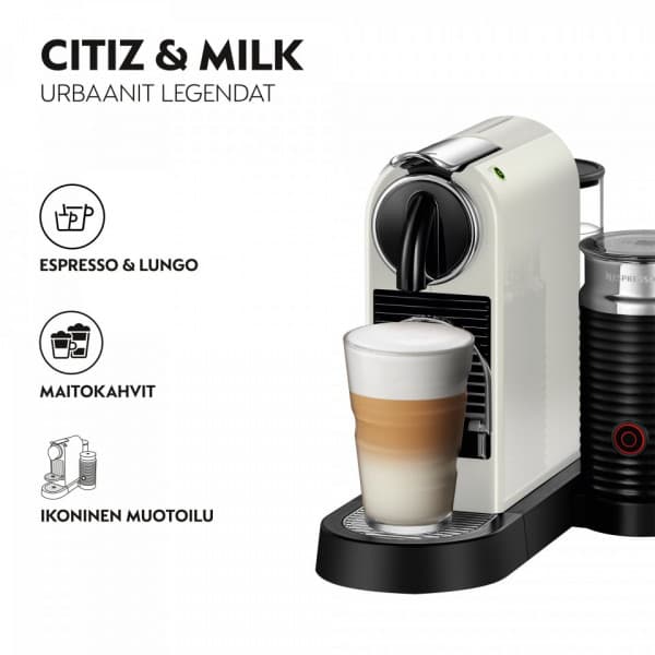 Nespresso Citiz & Milk kapselmaskine, hvid