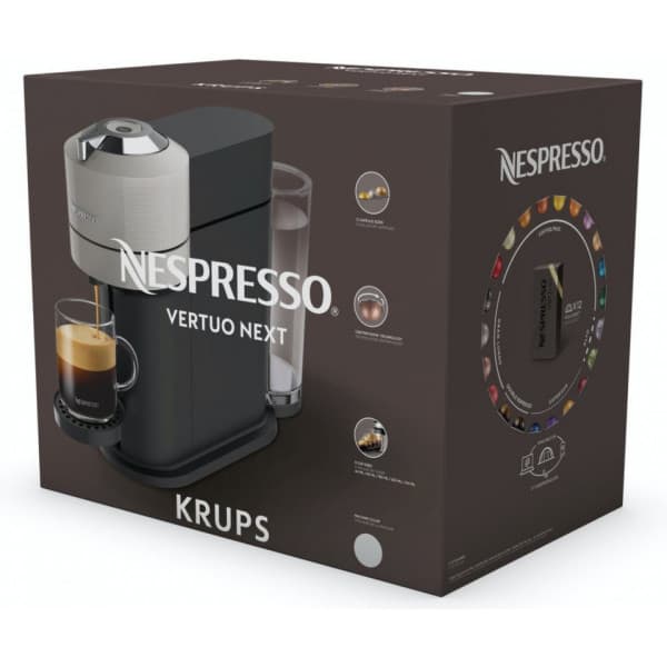 Nespresso Vertuo Next -kapselmaskine, sort/grå