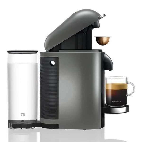 Krups Nespresso YY2778FD kahvinkeitin kapselit, 1,2 L, 4 kuppi kokoa, sentrifuusio, espresso, kahvi Lungo, Virtuo Plus, Titan