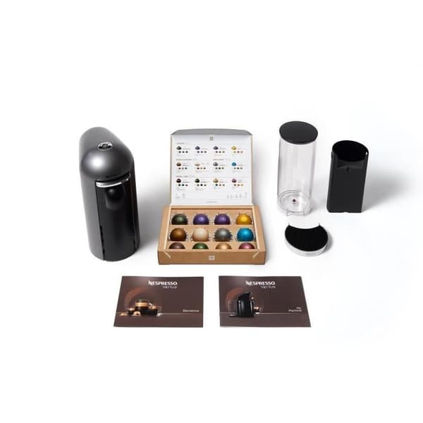 Krups Nespresso YY2778FD kahvinkeitin kapselit, 1,2 L, 4 kuppi kokoa, sentrifuusio, espresso, kahvi Lungo, Virtuo Plus, Titan