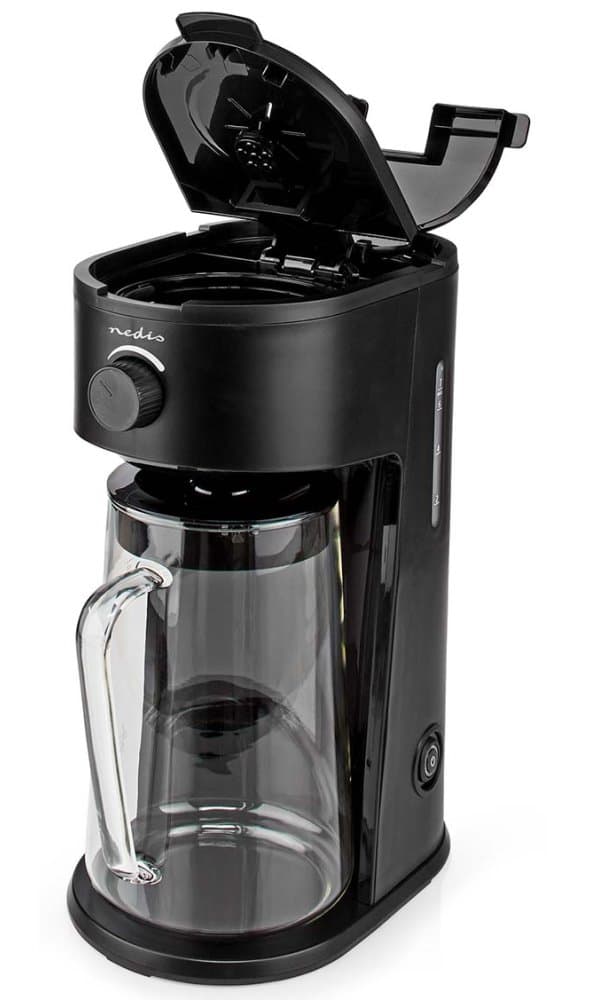 NEDIS přístroj na přípravu ledové kávy a ledového čaje/ kávový filtr/ objem 2.5 l/ 6 šálků/ černý