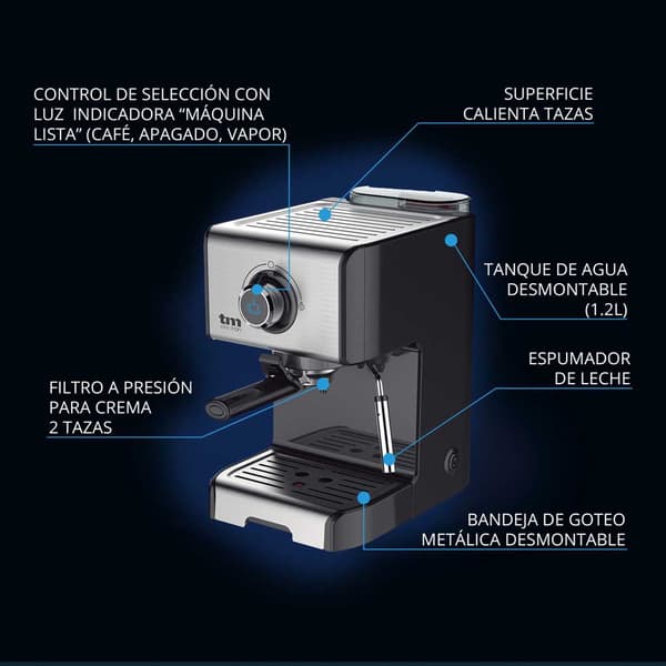 Tm Electron Espressomaskin Tmpcf101 Silver One Size / EU Plug