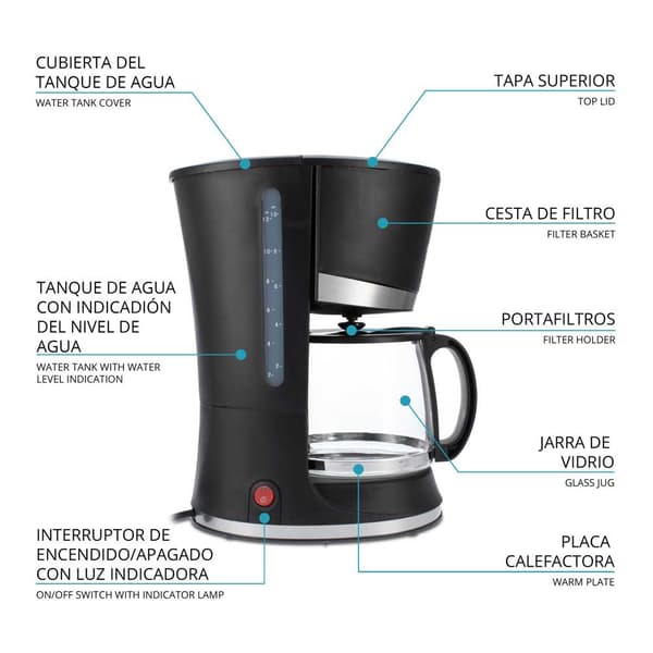 Tm Electron Dryp Kaffemaskine Tmpcf006 10 Kopper 1.2l 800w Søvfarvet