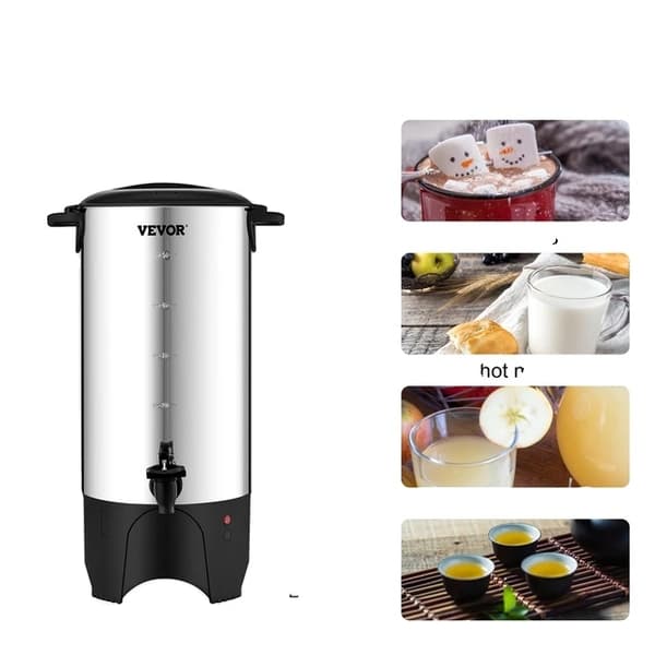 Erhvervskaffemaskine, rustfrit stål, 1000W elektrisk, 50Kop