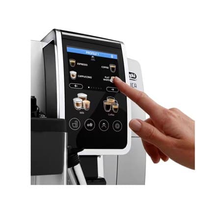 Delonghi | Kaffemaskine | Dinamica Plus ECAM380.85.SB | Pumpetryk 15 bar | Indbygget mælkeskummer | Automatisk | 1450 W | Han står