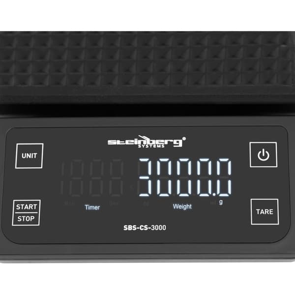 Kaffevægt til baristaer LCD 15 x 15 cm 3000g / 0,1g
