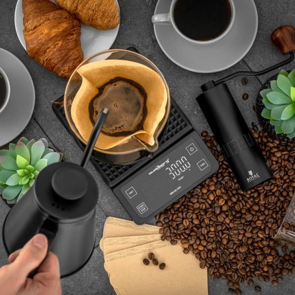 Kaffevægt til baristaer LCD 15 x 15 cm 3000g / 0,1g