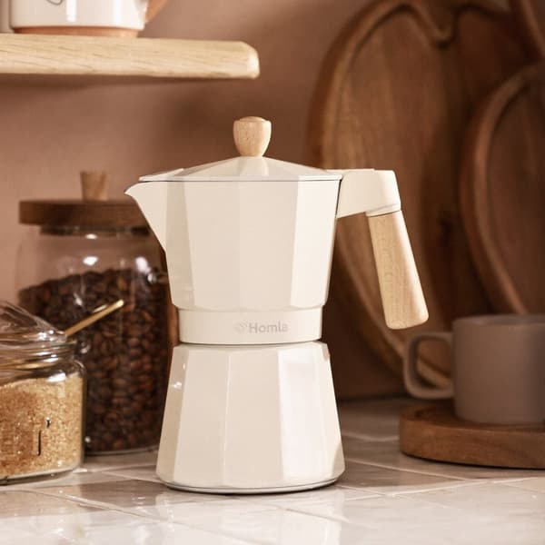 Kahvinkeitin | MIA MOKKA | beige puisella kahvalla | 6 KUPI | 822594