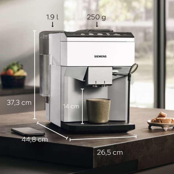 Siemens TP515R02 EQ500 kaffemaskin, vit