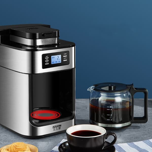 Fuldautomatisk 2-i-1 kaffemaskine Espresso kaffemaskine, filterkaffe, elektrisk bønnekværn, LED display, automatisk varmholdsfunktion