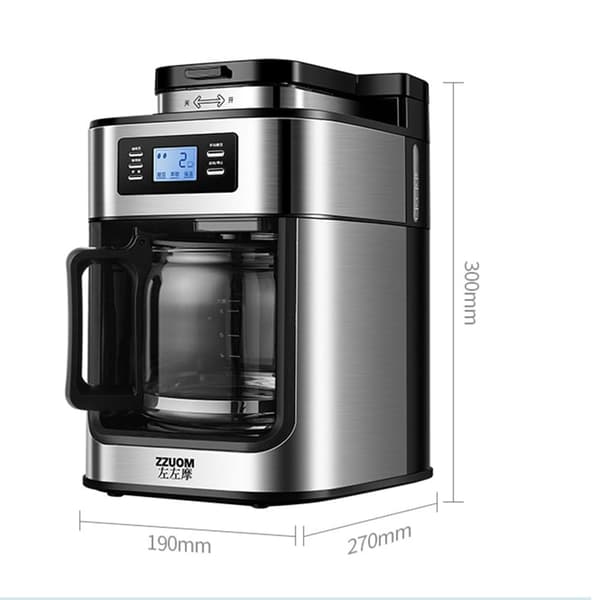 Fuldautomatisk 2-i-1 kaffemaskine Espresso kaffemaskine, filterkaffe, elektrisk bønnekværn, LED display, automatisk varmholdsfunktion