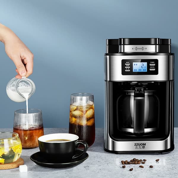 Fuldautomatisk 2-i-1 kaffemaskine Espresso kaffemaskine, filterkaffe, elektrisk bønnekværn, LED display, automatisk varmholdsfunktion
