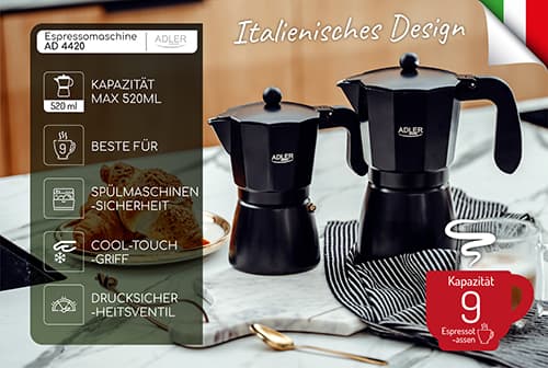 AD 4420 Kaffemaskine - Espresso kaffemaskine - 520ml