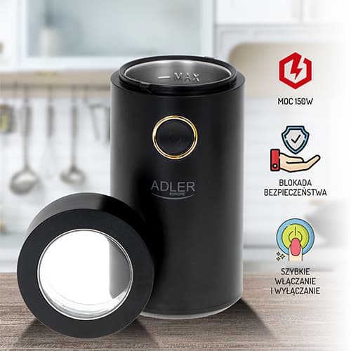 AD 4446 svart guld Kaffekvarn